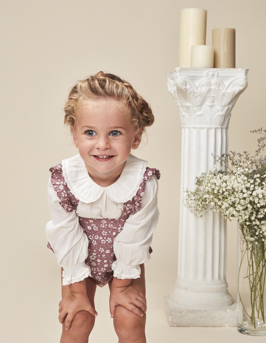 Camisa Bebe Cuello Vol - Blanco Roto 