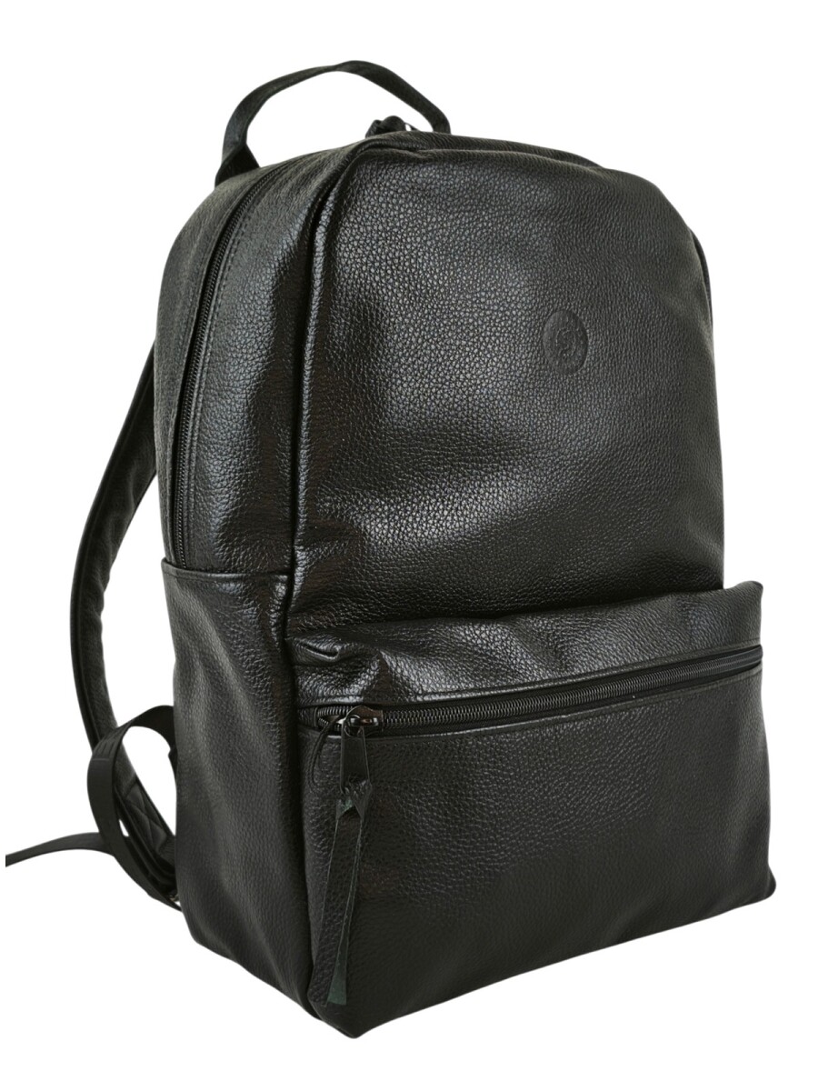 Mochila de cuero urbana - Negro 