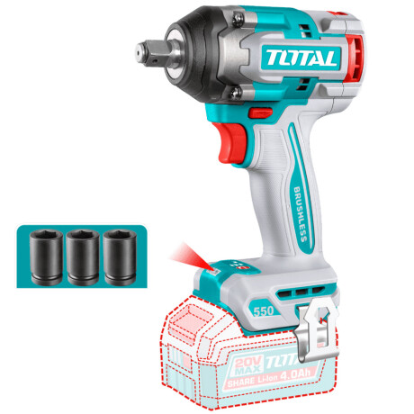 Llave De Impacto 20v P20S 550Nm Sin Carbones Sin Bat Sin Cargador Total TIWLI20551 Llave De Impacto 20v P20S 550Nm Sin Carbones Sin Bat Sin Cargador Total TIWLI20551