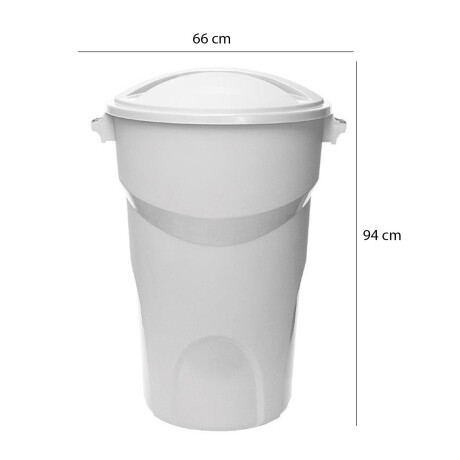 Tarro de Basura Residuos Grande c/ Tapa en Plástico de 150Lt Blanco