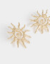 Aros Colgantes Cortos Soles Aro Espiral Con Sol - Dorado