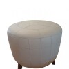 Puff cuero natural Patchwork c/ patas de madera 50cm diámetro Puff cuero natural Patchwork c/ patas de madera 50cm diámetro