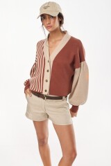 Cardigan Play Crudo/Marron