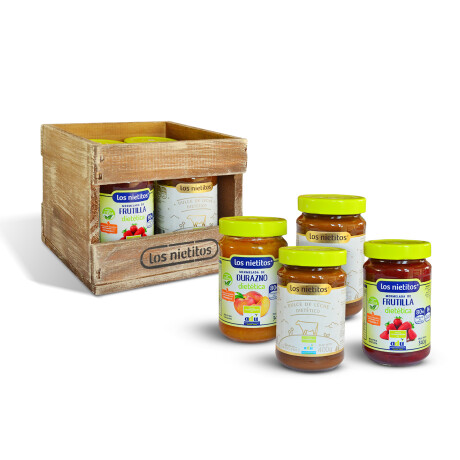 Cajón de madera con productos dietéticos Cajón de madera con productos dietéticos