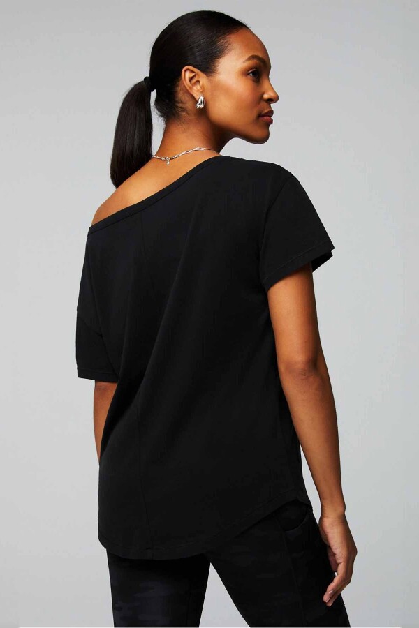 Polo Cotton Oversized Tee Mujer Black