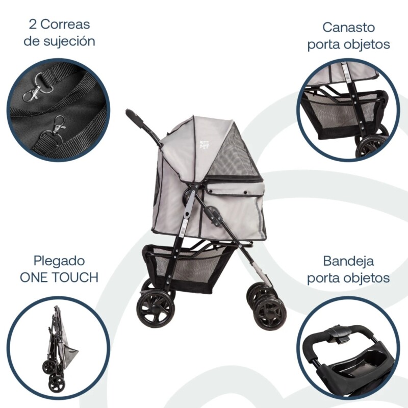 Coche para Mascota BRAVO de BEEPET Gris Coche para Mascota BRAVO de BEEPET Gris
