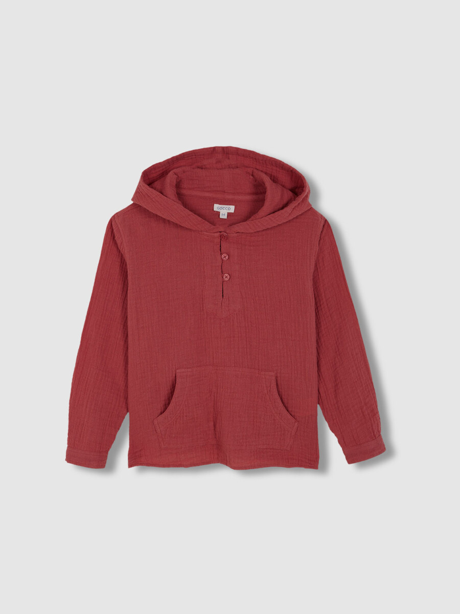 Sobrecamisa Con Bolsillo De Canguro Rosa