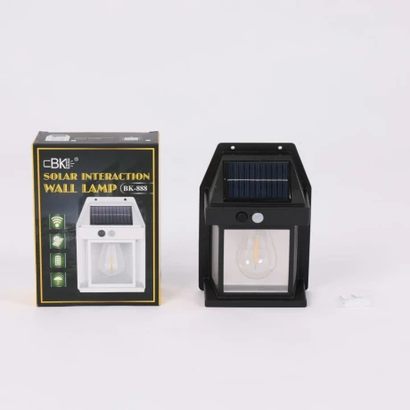 LÁMPARA FAROL LED DE PARED CARGA SOLAR NEGRO LÁMPARA FAROL LED DE PARED CARGA SOLAR NEGRO