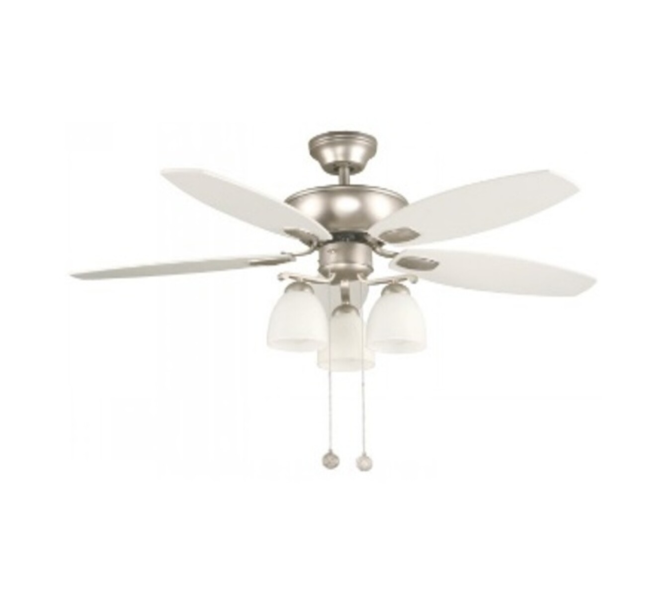 VENTILADOR DE TECHO 3 LUCES NÍQUEL SATINADO E27 60W 