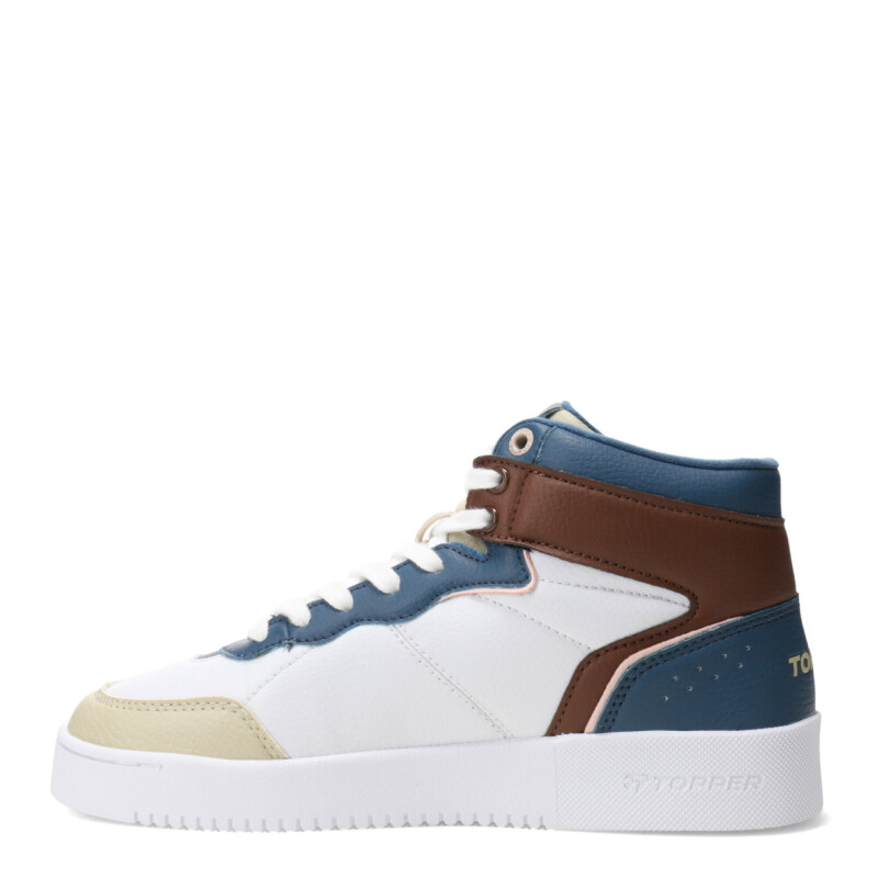 Championes de Mujer Topper Terre Mid Blanco - Azul - Beige