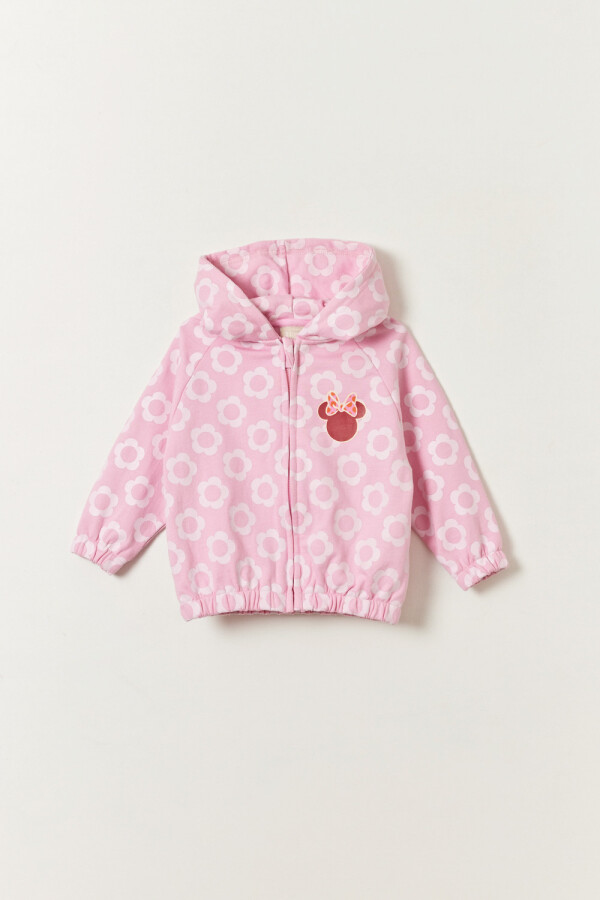 Campera deportiva estampada Minnie Rosa