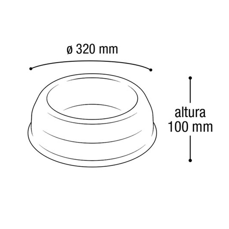Plato para mascota 32 x 10 cm GRIS
