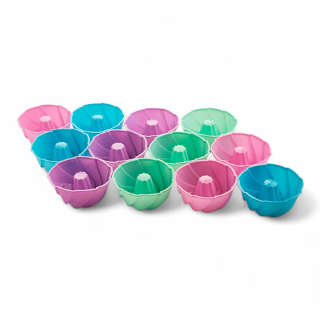 12 piezas molde individual budin /flan 8 x 5,8 cm Silicona Sin Color