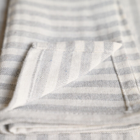 SET X2 SERVILLETAS ALGODON GRIS STRIPE