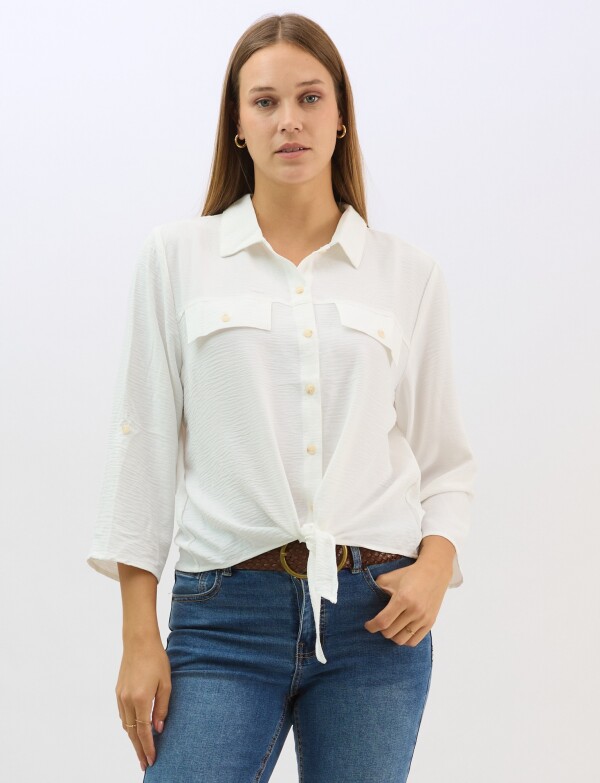 Camisa Nudo & Bolsillos Simulados CRUDO