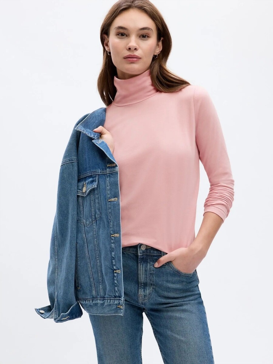 Remera Polera Manga Larga Mujer - Pink Standard 