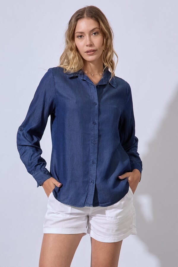 Camisa Tencel JEAN OSCURO