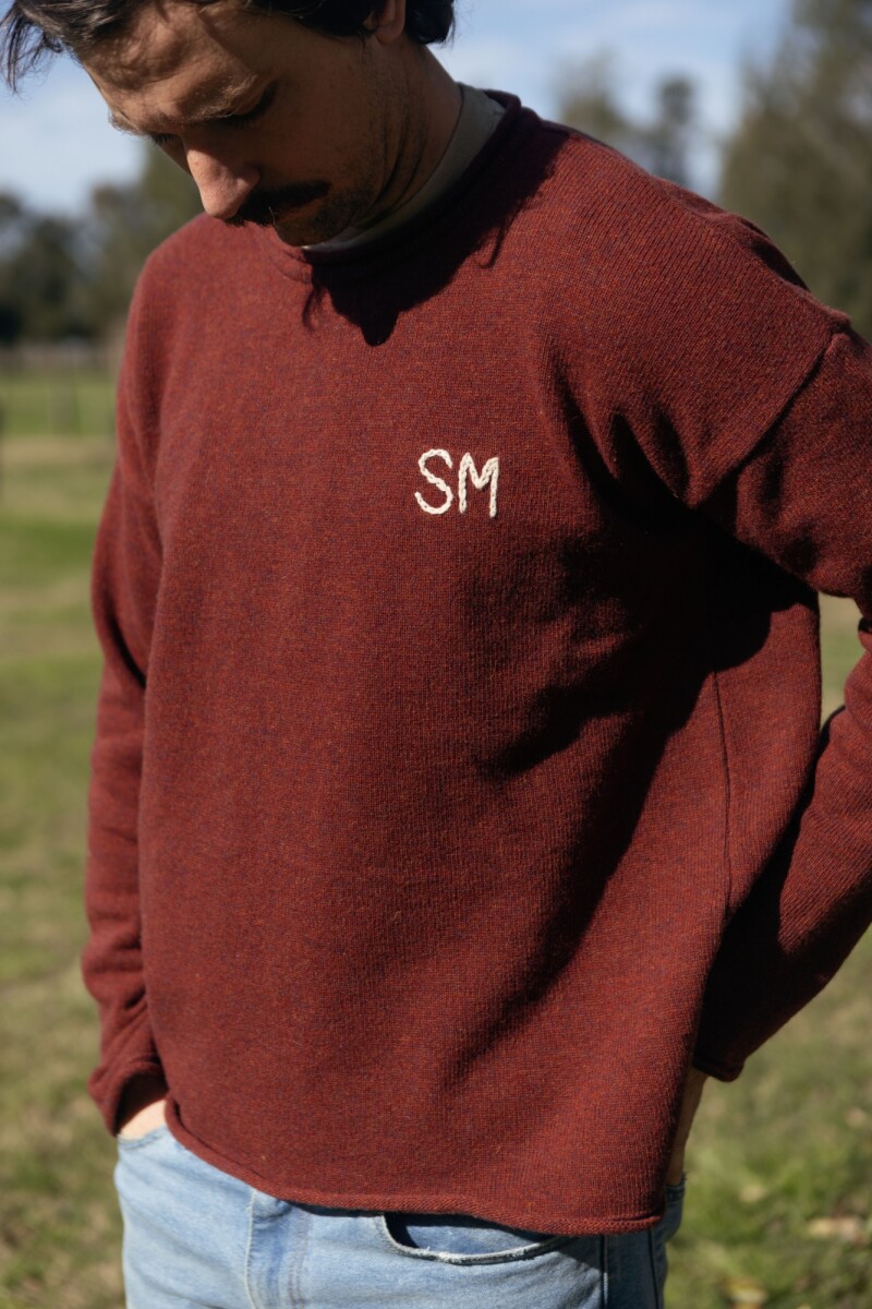 Wool Sweater Men - Bordeaux 