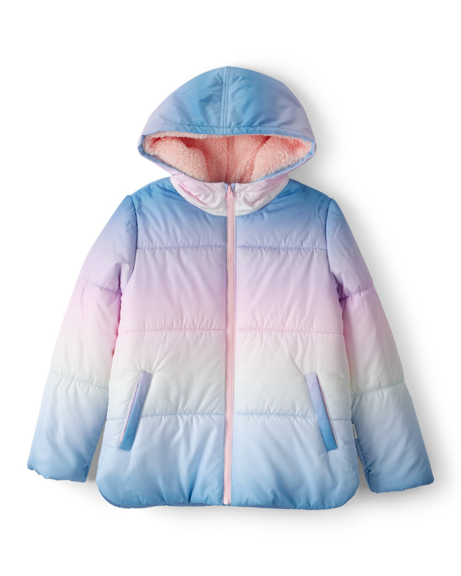 Campera puffer, diseño arcoíris. Talles 4-6 Sin color