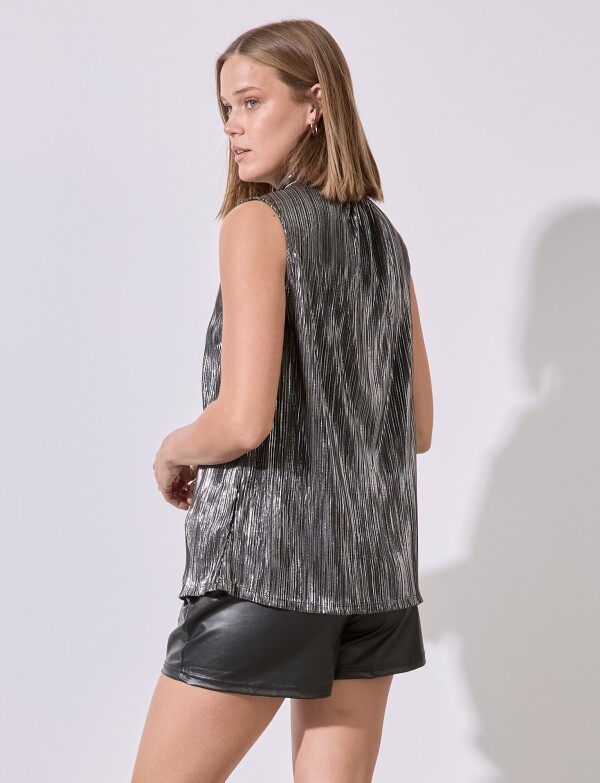 Blusa Silver Shine NEGRO/PLATEADO