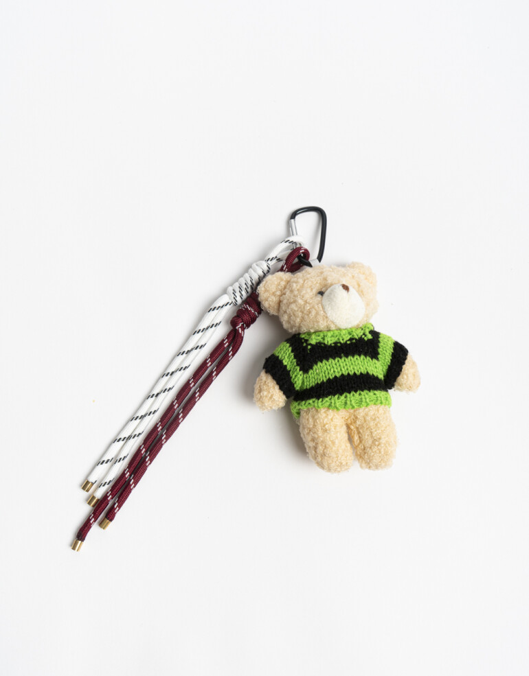 Llavero Cozy Llavero Oso De Peluche Con Cordón. - Combinacion Multicolor