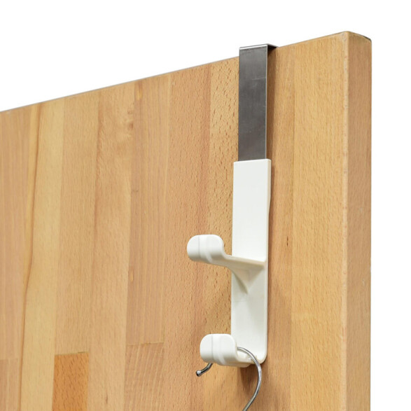 Gancho doble blanco para sobre puerta TT0502