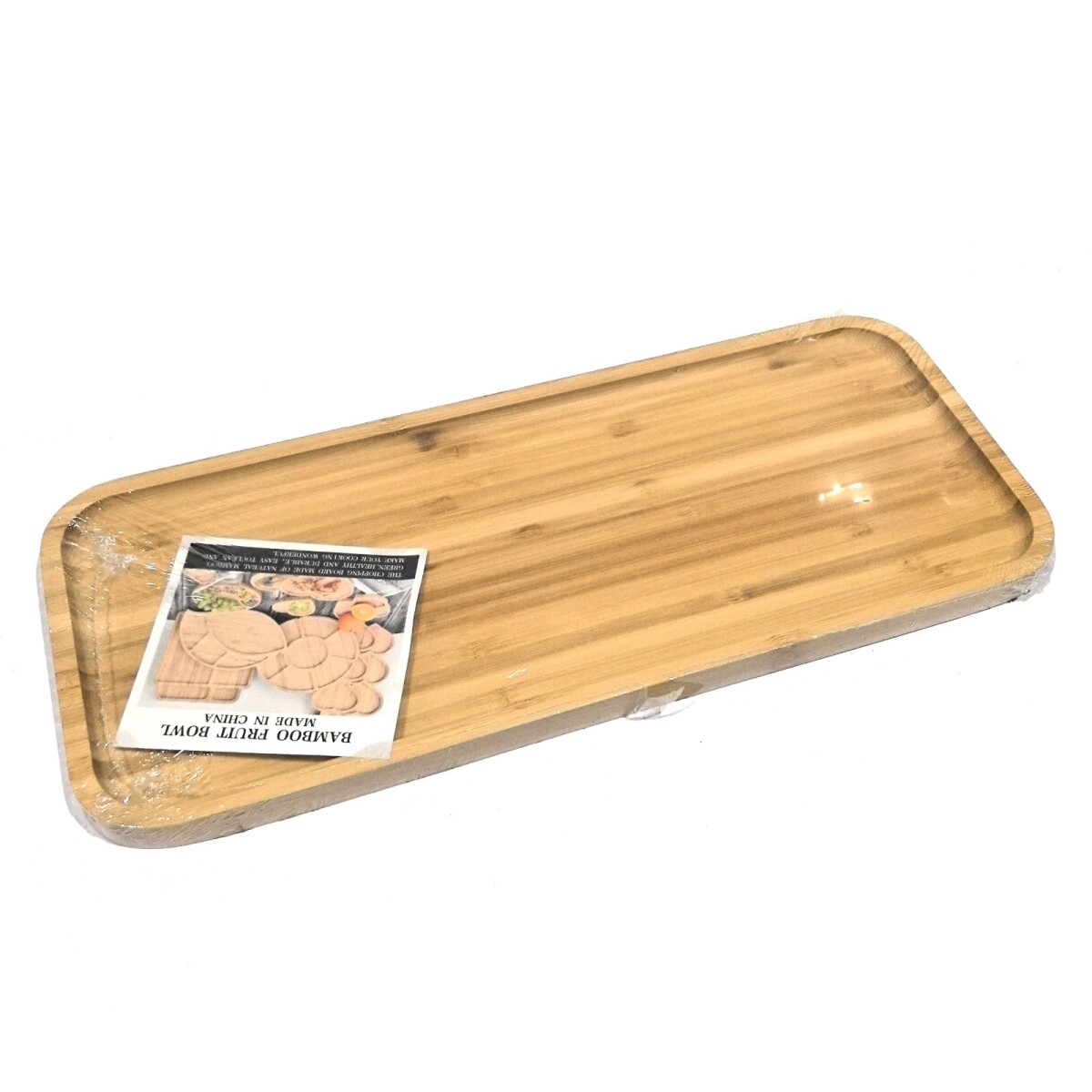 BANDEJA DE BAMBÚ RECTANGULAR TONO NATURAL - MARRON 