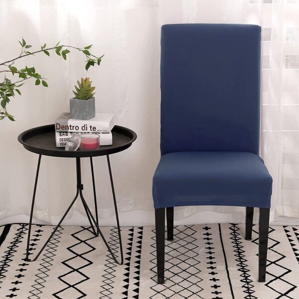 Funda Cubre Sillas Universal Comedor Elastizada Lavable X3 Color Variante Azul