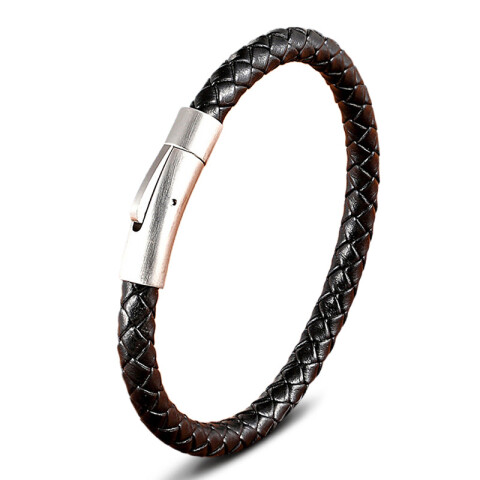 Pulsera de cuero negra Pulsera De Cuero Negra