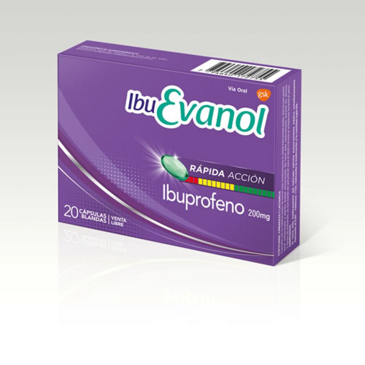 Ibuevanol Rápida Acción 20 Cápsulas – Analgésico/Antiinflamatorio 