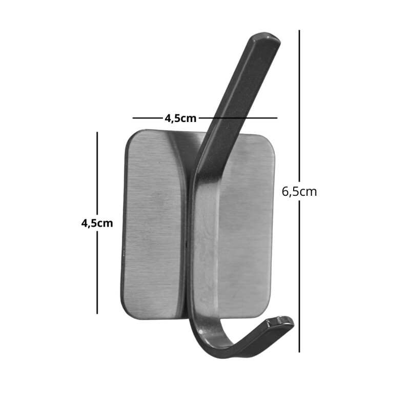 Perchero adhesivo 2 ganchos acero inoxidable INOX
