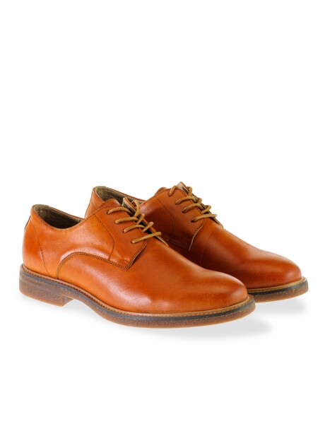 Zapato de cuero con cordones Marron