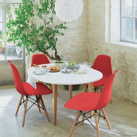 Set 4 Sillas Diseño Eames para Comedor Living Dormitorio Rojo