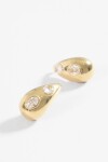 Aros gota strass acero dorado