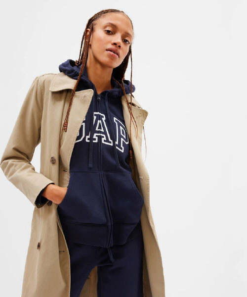 Canguro Con Cierre Logo Gap Mujer - Navy Uniform V2