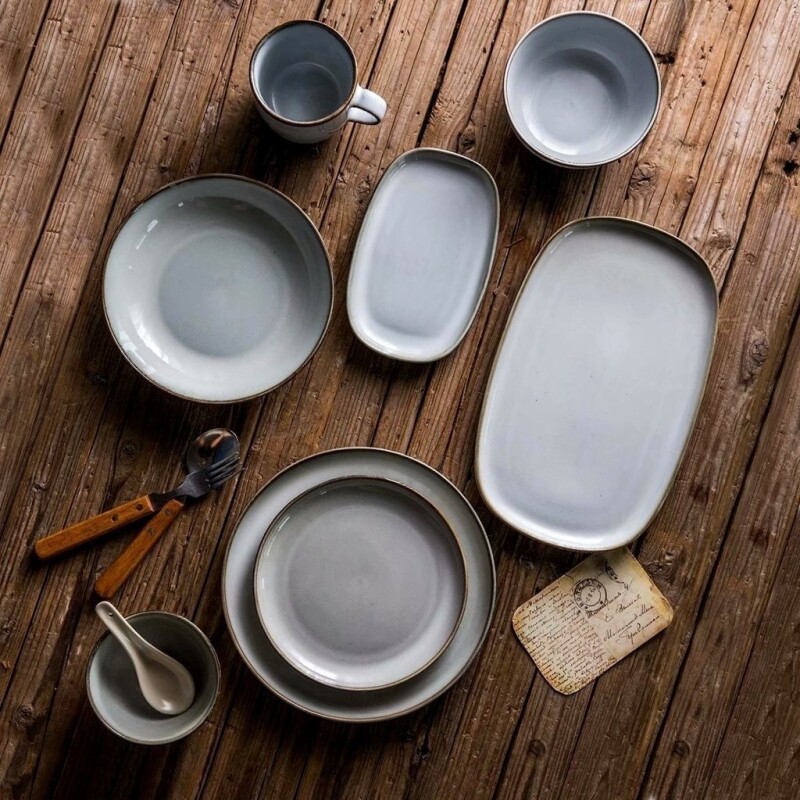 PLATO DE POSTRE CERAMICA GRIS ORGANIC D19.5CM PLATO DE POSTRE CERAMICA GRIS ORGANIC D19.5CM