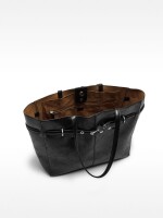 Bolso Shopper Efecto Craquelado negro