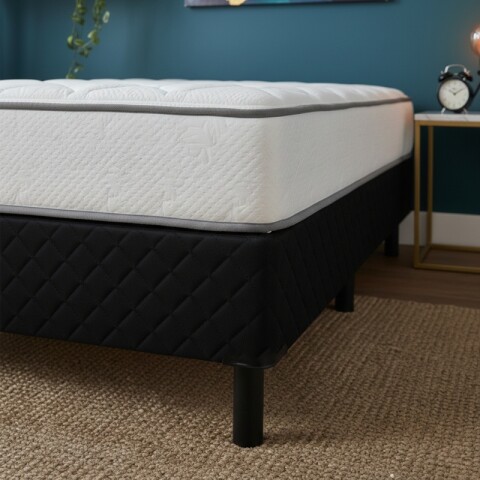 Base Box para Colchón de 1 Plaza - Madera Revestida en Poliéster Negro Base Box para Colchón de 1 Plaza - Madera Revestida en Poliéster Negro