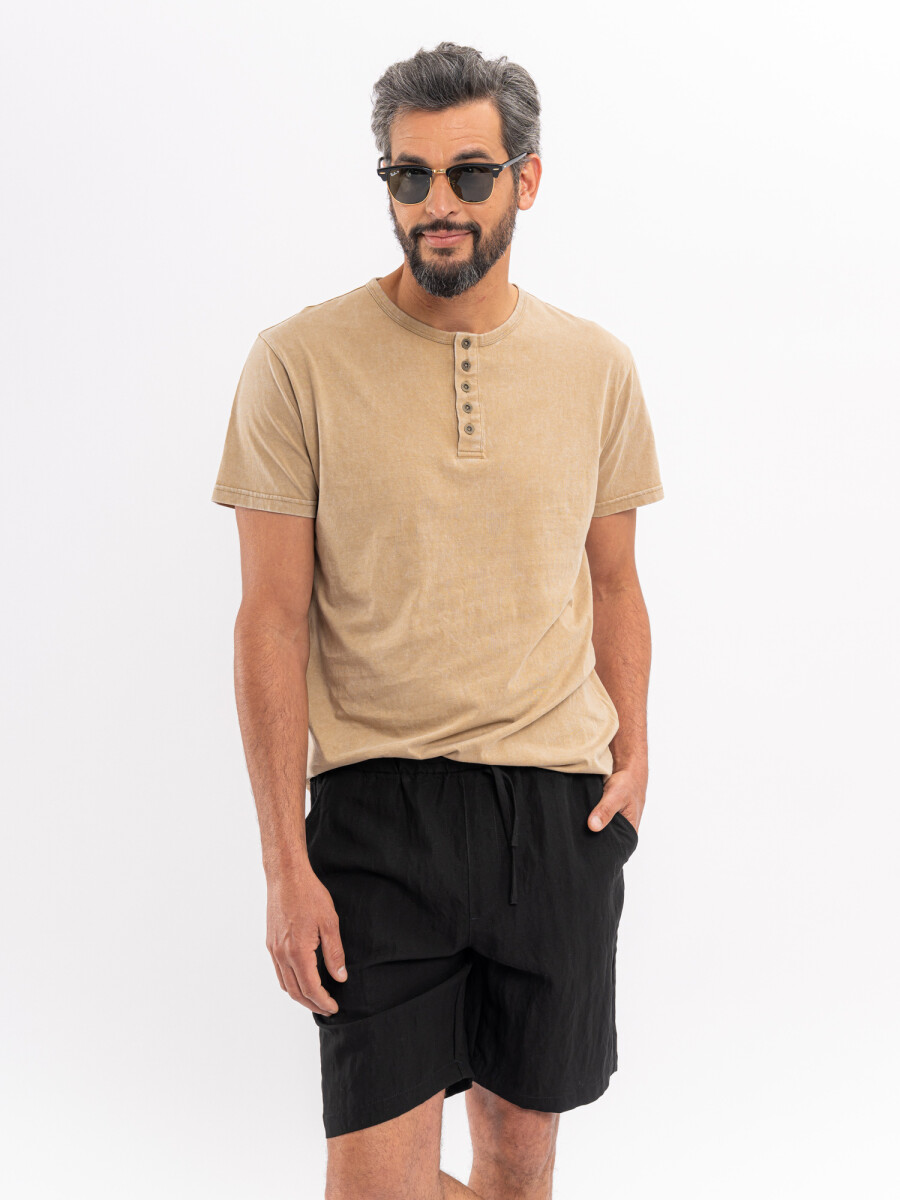 t-shirt m/c estoneada - arena 