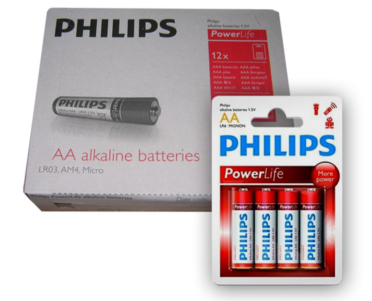 Pack de 12 Blister de Pilas Alcalinas Philips Aa X 4 - 001 