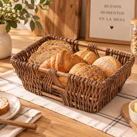 Panera de rattan rectangular Panera de rattan rectangular