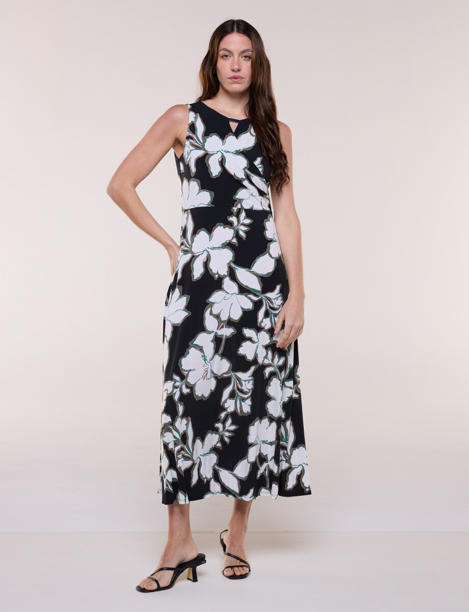 Vestido Floral - Negro/multi 