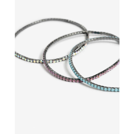 Set De Pulseras Elásticas Strass Combinacion Multicolor