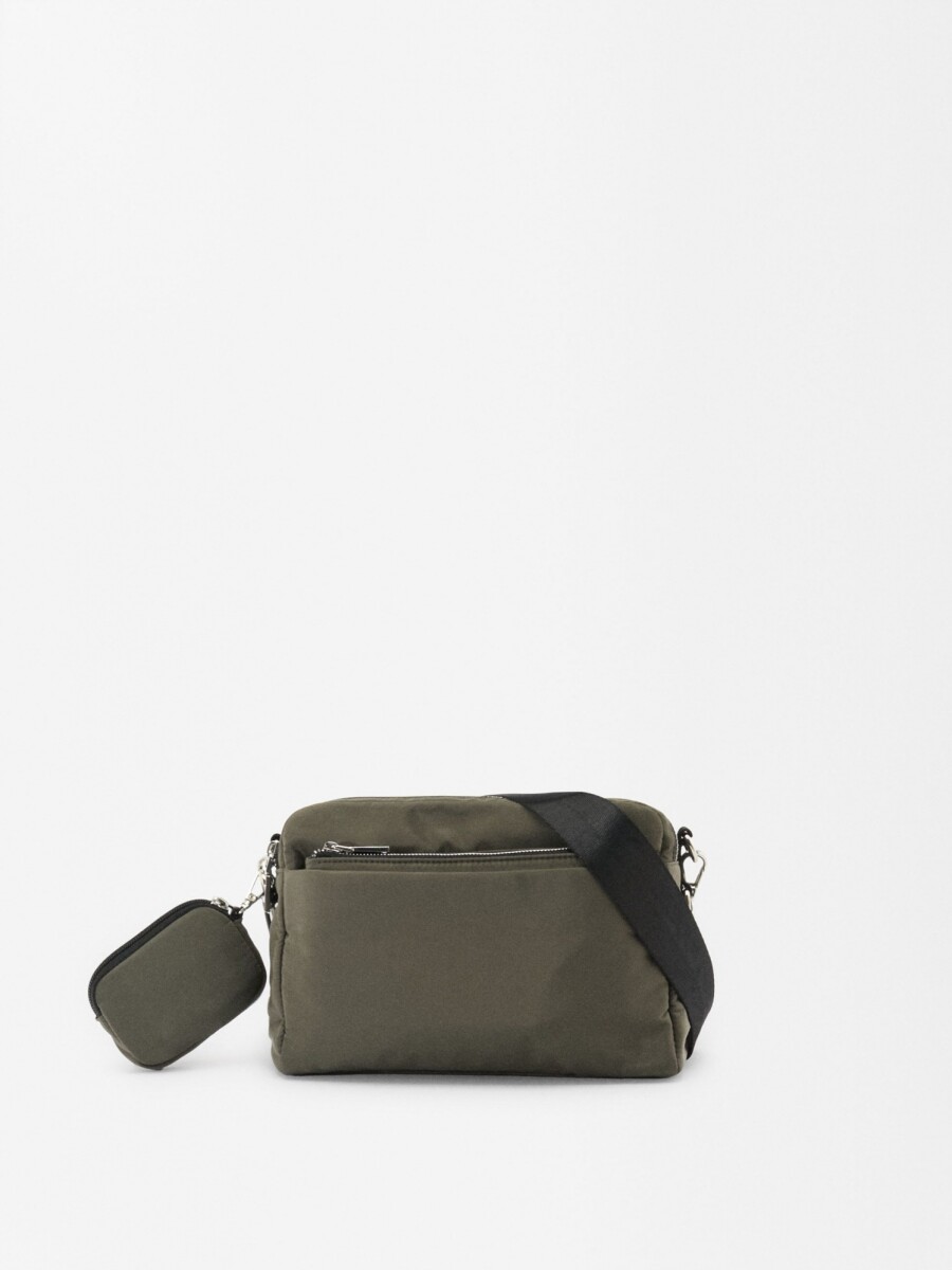 Bolso Bandolera Con Bolso Extraíble caqui