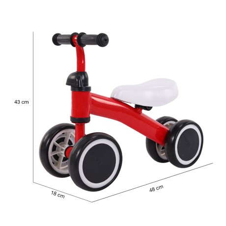 Buggy Bicicleta s/ Pedales Cuatriciclo Aprendizaje p/ Niños Rojo