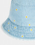 Sombreros Flores Piluso Denim Margaritas - Azul Celeste