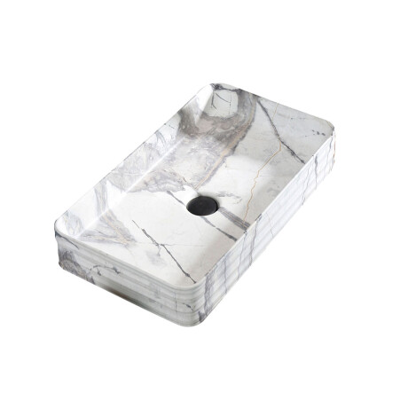 BACHA DE APOYO RECTANGULAR MARMOLADA DE APOYO NEGRO MATE 000