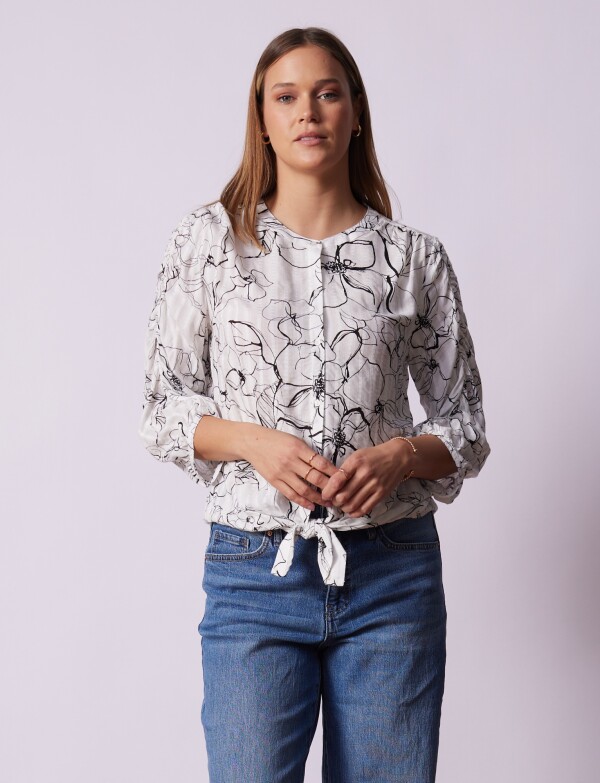 Blusa Botones BLANCO/NEGRO