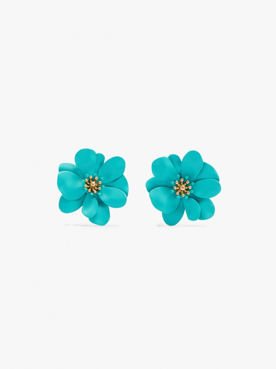 Pendientes Maxi Flor Mate - azul 