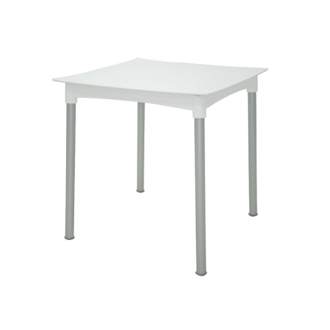 Mesa cuadrada "DIANA" blanca con patas aluminio -TRAMONTINA TD0831